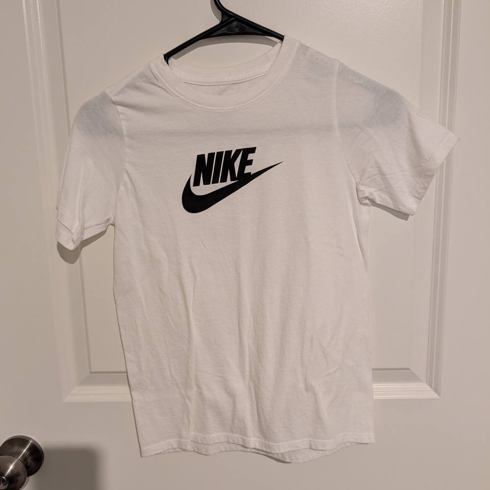 Nike White Tee with Black Swoosh